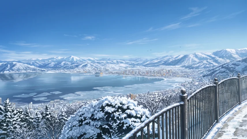 Lake Suwa in winter
